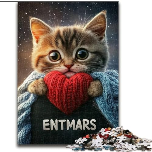 Puzzle für Erwachsene, 1000 Teile, Liebeskatze, Denksport-Puzzle, dekoratives DIY-Spiel, interaktives Familienspielzeug, 50x75cm von RZFWJL