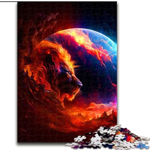 Puzzle für Erwachsene, 1000 Teile, Löwen-Puzzle aus Holz, Geburtstage, Weihnachten, Halloween, Erntedankfest, Ostern, 1000 Teile(50x75cm) von RZFWJL