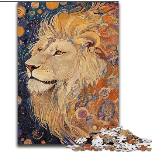 Puzzle für Erwachsene, 1000 Teile, Löwenkunst, für Kinder ab 14 Jahren, Lernspiel, Herausforderung, Spielzeug, Geschenk zum Geburtstag (Größe 26x38cm) von RZFWJL