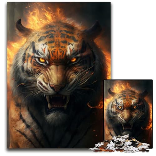 Puzzle für Erwachsene, 1000 Teile, Magic Tiger, interaktives Familienspiel, Denksportaufgabe, Lernspielzeug, 26x38cm/10,23x14,96 Zoll von RZFWJL