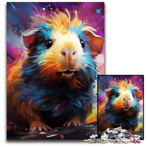 Puzzle für Erwachsene, 1000 Teile, Meerschweinchen-Puzzle, interaktives Familienspiel, Denksportaufgabe, Lernspielzeug, 26x38cm/10,23x14,96 Zoll von RZFWJL