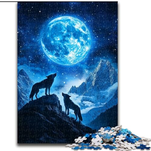 Puzzle für Erwachsene, 1000 Teile, Mondwolf-Puzzle, pädagogisches Denkspiel, künstlerische Heim- und Bürodekoration, ab 14 Jahren, 50x75cm Puzzle für Erwachsene, 1000 Teile, Mondwolf-Puzzle, pädagogisches Denkspiel, künstlerische Heim- und Bürodekoration, ab 14 Jahren, 50x75cm von RZFWJL