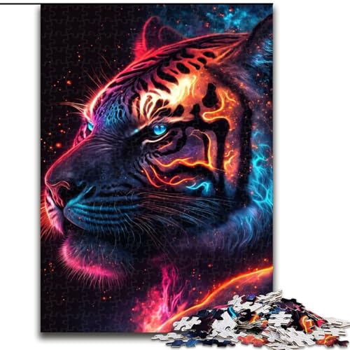 Puzzle für Erwachsene, 1000 Teile, Mystic Tiger, Puzzle aus Holz, Spielzeug, Geschenk, pädagogisches, intellektuelles, entspannendes Familienspiel, 1000 Teile(50x75cm) von RZFWJL