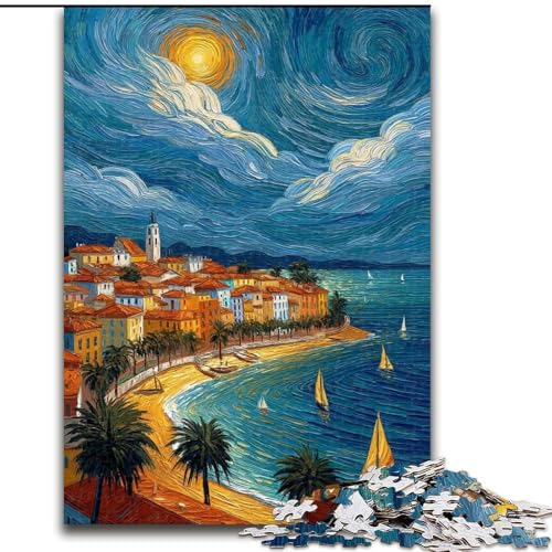 Puzzle für Erwachsene, 1000 Teile, Nachthimmelboot, für Kinder ab 14 Jahren, Lernspiel, Herausforderung, Spielzeug, Geschenk zum Geburtstag (Größe 26x38cm) von RZFWJL