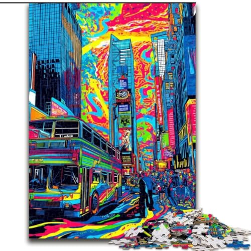 Puzzle für Erwachsene, 1000 Teile, New Yorker Stadtbild, für Kinder ab 14 Jahren, Lernspiel, Herausforderung, Spielzeug, Geschenk zum Geburtstag (Größe 26x38cm) von RZFWJL