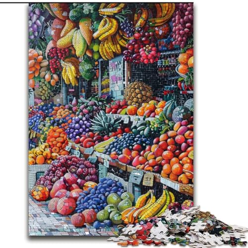 Puzzle für Erwachsene, 1000 Teile, Obstladen, dekomprimierendes intellektuelles Lernspielzeug, ganze Familie (Größe 50x75cm) von RZFWJL