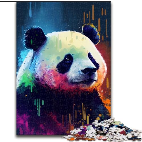 Puzzle für Erwachsene, 1000 Teile, Panda, buntes Puzzle aus Pappe, Entspannung und Herausforderung, farbenfrohe Kunst zur Heimdekoration, Freunde, 1000 Teile(26x38cm) von RZFWJL