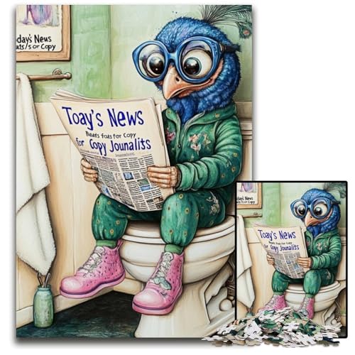 Puzzle für Erwachsene, 1000 Teile, Peacock Go Toilet, interaktives Familienspiel, Denksportaufgabe, Lernspielzeug, 26x38cm/10,23x14,96 Zoll Puzzle für Erwachsene, 1000 Teile, Peacock Go Toilet, interaktives Familienspiel, Denksportaufgabe, Lernspielzeug, 26x38cm/10,23x14,96 Zoll von RZFWJL