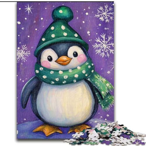 Puzzle für Erwachsene, 1000 Teile, Pinguine im Winter, Puzzle, Spiel für Erwachsene, Geschenk, interaktives Familienspiel, Gehirn-Herausforderung, Geschenk, 50x75cm von RZFWJL