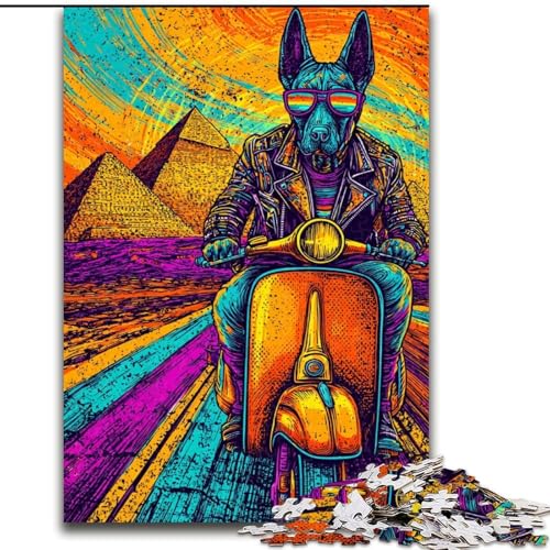 Puzzle für Erwachsene, 1000 Teile, Pop-Art-Anubis, Analyse und Logik, mit vollständig ineinandergreifenden, zufällig geformten Teilen, für Kinder ab 14 Jahren (Größe 50x75cm) von RZFWJL
