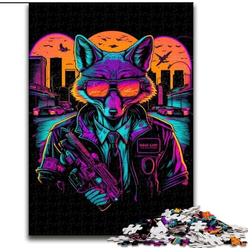 Puzzle für Erwachsene, 1000 Teile, Red Fox Torcher Gangster, Puzzle aus Holz, ideal für Büro, Schlafzimmer, Wohnzimmerdekoration, 1000 Teile(50x75cm) von RZFWJL