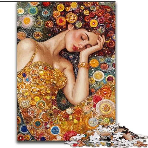 Puzzle für Erwachsene, 1000 Teile, Schöne schlafende Frau, für Kinder ab 14 Jahren, Lernspiel, Herausforderung, Spielzeug, Geschenk zum Geburtstag (Größe 50x75cm) von RZFWJL