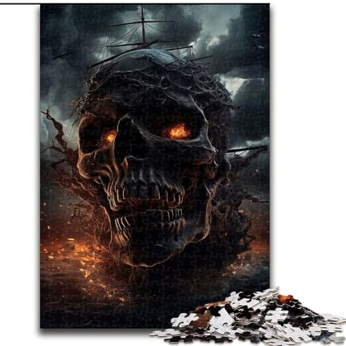 Puzzle für Erwachsene, 1000 Teile, Skelettschiff-Puzzle aus Holz, Spielzeug, Geschenk, pädagogisches, intellektuelles, entspannendes Familienspiel, 1000 Teile(50x75cm) von RZFWJL