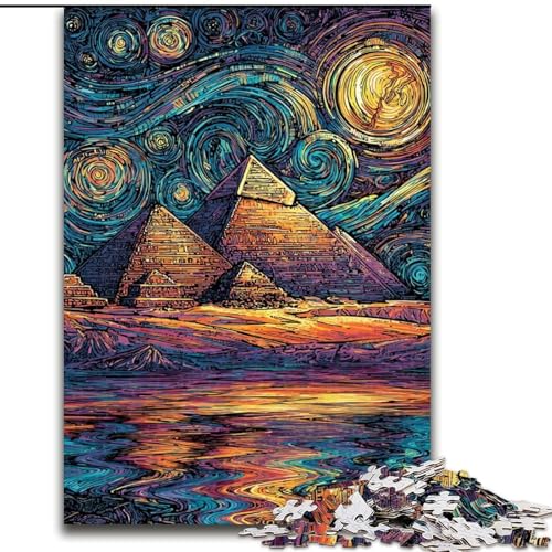 Puzzle für Erwachsene, 1000 Teile, Sternenhimmel-Pyramide, Analyse und Logik, mit vollständig ineinandergreifenden, zufällig geformten Teilen, für Kinder ab 14 Jahren (Größe 50x75cm) von RZFWJL