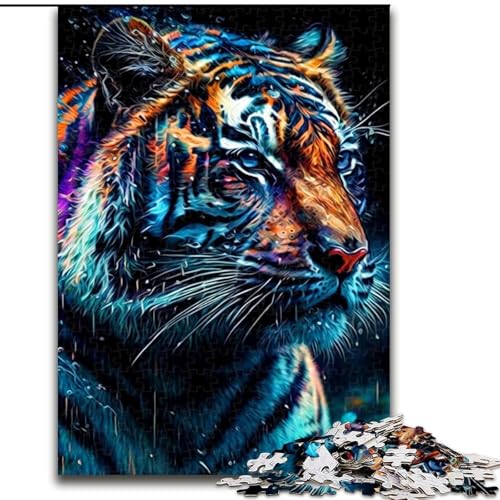 Puzzle für Erwachsene, 1000 Teile, Tiger-Puzzle, aus Pappe, Spielzeug, Geschenk, pädagogisches, intellektuelles, entspannendes Familienspiel, 1000 Teile(26x38cm) von RZFWJL
