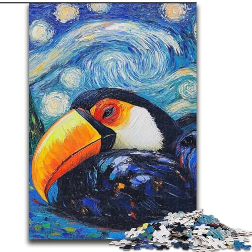 Puzzle für Erwachsene, 1000 Teile, Tukan-Nachthimmel-Puzzle aus Pappe, anspruchsvolles Denkspiel für Teenager, unterhaltsames interaktives Spiel für die ganze Familie, 1000 Teile(26x38cm) von RZFWJL