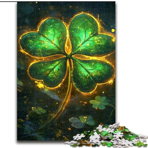 Puzzle für Erwachsene, 1000 Teile, Vierblättriges Kleeblatt, Spiel für Erwachsene, Geschenk, Familien-Interaktives Spiel, Gehirn-Herausforderung, Geschenk, 50x75cm von RZFWJL