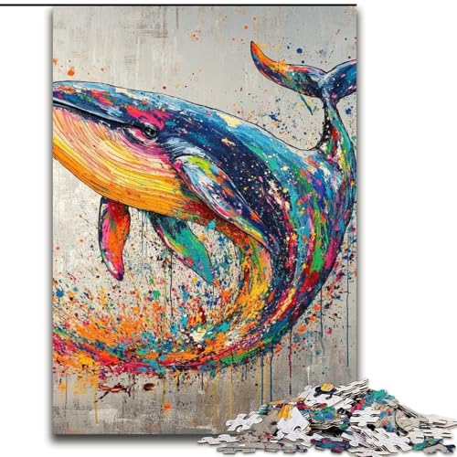Puzzle für Erwachsene, 1000 Teile, Wal-Graffiti, für Kinder ab 14 Jahren, Lernspiel, Herausforderung, Spielzeug, Geschenk zum Geburtstag (Größe 26x38cm) von RZFWJL