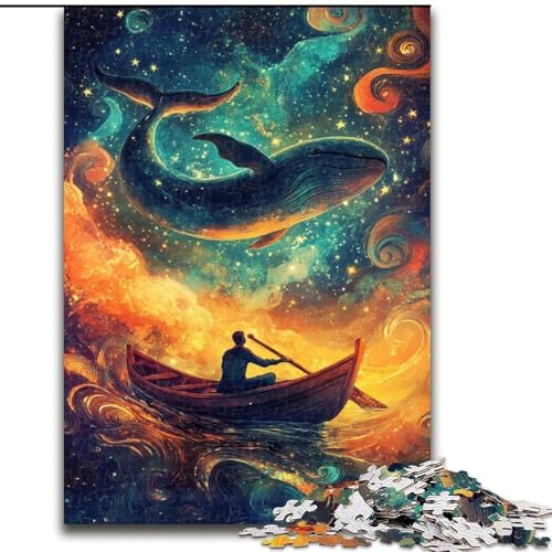 Puzzle für Erwachsene, 1000 Teile, Wale im Weltraum, für Kinder ab 14 Jahren, Lernspiel, Herausforderung, Spielzeug, Geschenk zum Geburtstag (Größe 50x75cm) von RZFWJL