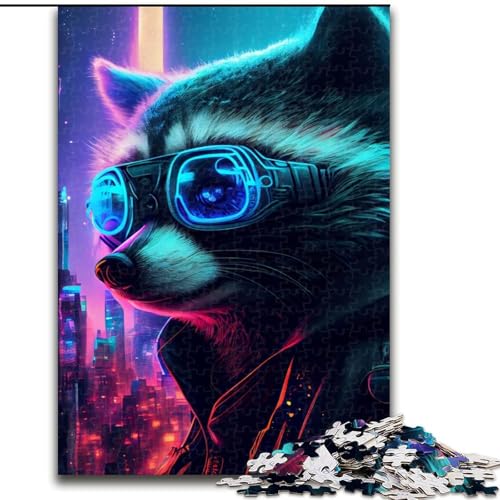 Puzzle für Erwachsene, 1000 Teile, Waschbär-Puzzle aus Pappe, Geschenkidee zum Geburtstag, anspruchsvolles Denkspiel, 1000 Teile(26x38cm) von RZFWJL
