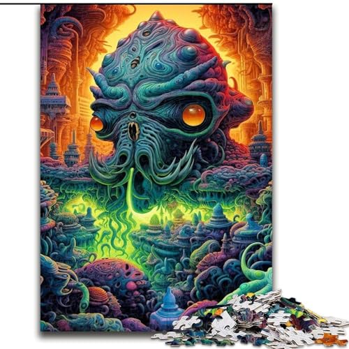 Puzzle für Erwachsene, 1000 Teile, Weltraummonster-Puzzle, aus Pappe, ideal als Dekoration für Zuhause und das Büro, Geburtstag, 1000 Teile(26x38cm) von RZFWJL