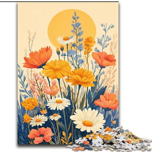 Puzzle für Erwachsene, 1000 Teile, Wildblumen-Sommer, für Kinder ab 14 Jahren, Lernspiel, Herausforderung, Spielzeug, Geschenk zum Geburtstag (Größe 50x75cm) von RZFWJL