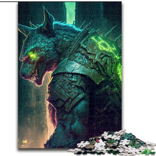 Puzzle für Erwachsene, 1000 Teile, Wolfskrieger-Puzzle aus Holz, Spielzeug, Geschenk, pädagogisches, intellektuelles, entspannendes Familienspiel, 1000 Teile(50x75cm) von RZFWJL