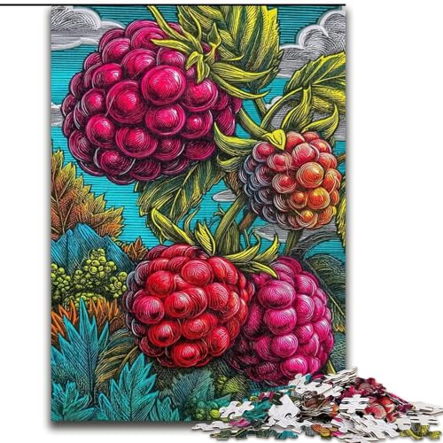 Puzzle für Erwachsene, 1000 Teile, Wunderbare Himbeere, geeignet für Kinder ab 14 Jahren, Wohndeko-Angebot als Geschenk für die ganze Familie (Größe 26x38cm) von RZFWJL