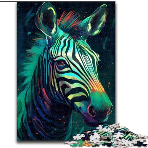 Puzzle für Erwachsene, 1000 Teile, Zebra-Puzzle aus Holz, Spielzeug, Geschenk, pädagogisches, intellektuelles, entspannendes Familienspiel, 1000 Teile(50x75cm) von RZFWJL