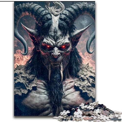 Puzzle für Erwachsene, 1000 Teile, Ziegenteufel-Puzzle aus Pappe, Spielzeug, Geschenk, pädagogisches, intellektuelles, entspannendes Spaß-Familienspiel, 1000 Teile(26x38cm) von RZFWJL