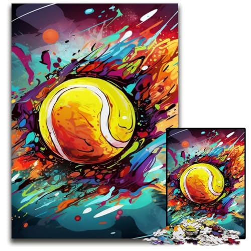 Puzzle für Erwachsene, 1000 Teile, buntes Tennis-Puzzle, interaktives Familienspiel, Denksportaufgabe, Lernspielzeug, 50x75cm/19,68x29,52 Zoll Puzzle für Erwachsene, 1000 Teile, buntes Tennis-Puzzle, interaktives Familienspiel, Denksportaufgabe, Lernspielzeug, 50x75cm/19,68x29,52 Zoll von RZFWJL