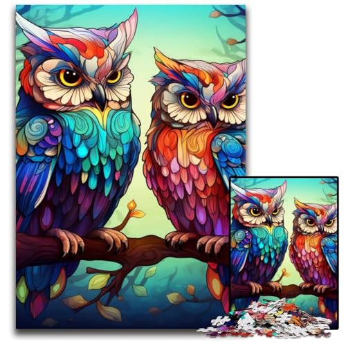 Puzzle für Erwachsene, 1000 Teile, farbenfrohes Eulen-Kunst-Puzzle, interaktives Familienspiel, Denksportaufgabe, Lernspielzeug, 50x75cm/19,68x29,52 Zoll Puzzle für Erwachsene, 1000 Teile, farbenfrohes Eulen-Kunst-Puzzle, interaktives Familienspiel, Denksportaufgabe, Lernspielzeug, 50x75cm/19,68x29,52 Zoll von RZFWJL