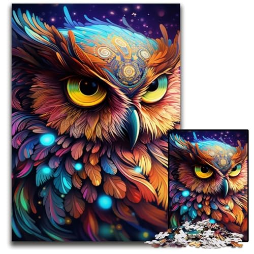 Puzzle für Erwachsene, 1000 Teile, farbenfrohes Eulen-Kunst-Puzzle, interaktives Familienspiel, Denksportaufgabe, Lernspielzeug, 50x75cm/19,68x29,52 Zoll Puzzle für Erwachsene, 1000 Teile, farbenfrohes Eulen-Kunst-Puzzle, interaktives Familienspiel, Denksportaufgabe, Lernspielzeug, 50x75cm/19,68x29,52 Zoll von RZFWJL