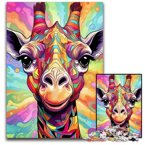 Puzzle für Erwachsene, 1000 Teile, farbenfrohes Giraffen-Kunst-Puzzle, interaktives Familienspiel, Denksportaufgabe, Lernspielzeug, 26x38cm/10,23x14,96 Zoll Puzzle für Erwachsene, 1000 Teile, farbenfrohes Giraffen-Kunst-Puzzle, interaktives Familienspiel, Denksportaufgabe, Lernspielzeug, 26x38cm/10,23x14,96 Zoll von RZFWJL