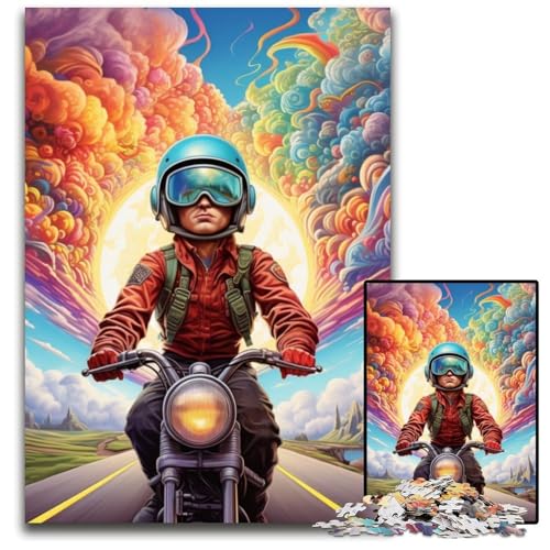 Puzzle für Erwachsene, 1000 Teile, farbenfrohes Kunst-Motorrad-Puzzle aus Pappe, interaktives Familienspiel, DIY-Heimdekor, Gehirn-Herausforderung, Geschenk, 26x38cm/10,23x14,96 Zoll Puzzle für Erwachsene, 1000 Teile, farbenfrohes Kunst-Motorrad-Puzzle aus Pappe, interaktives Familienspiel, DIY-Heimdekor, Gehirn-Herausforderung, Geschenk, 26x38cm/10,23x14,96 Zoll von RZFWJL