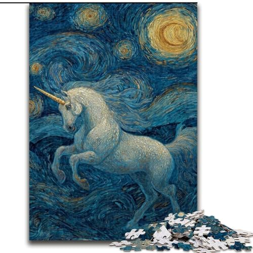 Puzzle für Erwachsene, 1000 Teile, geheimnisvolles Einhorn, für Kinder ab 14 Jahren, Lernspiel, Herausforderung, Spielzeug, Geschenk zum Geburtstag (Größe 50x75cm) von RZFWJL