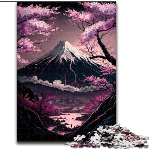 Puzzle für Erwachsene, 1000 Teile, japanische Kirschblüten, Puzzle aus Holz, Spielzeug, Geschenk, pädagogisches, intellektuelles, entspannendes Familienspiel, 1000 Teile(50x75cm) von RZFWJL