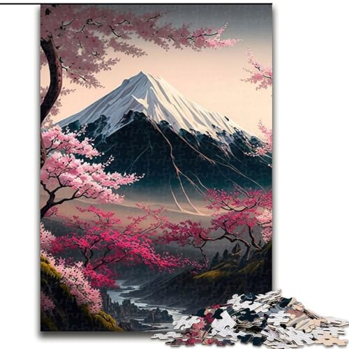 Puzzle für Erwachsene, 1000 Teile, japanische Kirschblüten, Puzzle aus Holz, Spielzeug, Geschenk, pädagogisches, intellektuelles, entspannendes Familienspiel, 1000 Teile(50x75cm) von RZFWJL