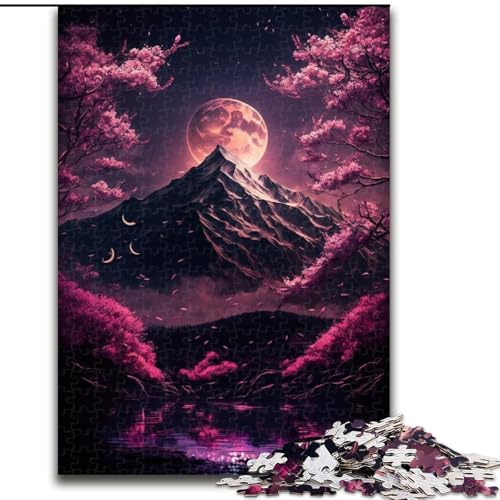 Puzzle für Erwachsene, 1000 Teile, japanische Landschaft, Neon-Puzzle aus Holz, Geburtstage, Weihnachten, Halloween, Erntedankfest, Ostern, 1000 Stück(50x75cm) von RZFWJL