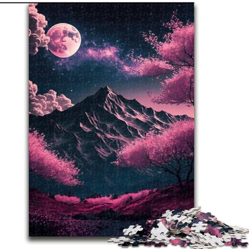 Puzzle für Erwachsene, 1000 Teile, japanische Landschaft, Neon-Puzzle aus Pappe, Spielzeug, Geschenk, pädagogisches, intellektuelles, entspannendes Familienspiel, 1000 Teile(26x38cm) von RZFWJL
