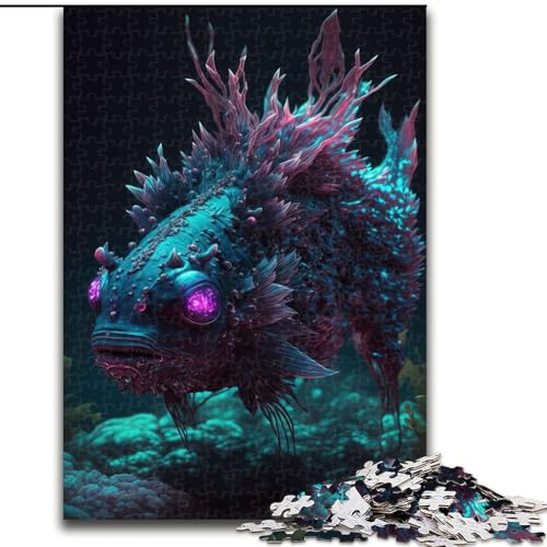 Puzzle für Erwachsene, 1000 Teile, leuchtende Rifffische, aus Pappe, ideal als Dekoration für Zuhause und das Büro, Geburtstag, 1000 Teile(26x38cm) von RZFWJL