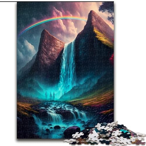 Puzzle für Erwachsene, 1000 Teile, magischer Wasserfall, aus Pappe, Eltern, Partner, Freunde – ab 14 Jahren, 1000 Teile(26x38cm) von RZFWJL