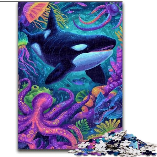 Puzzle für Erwachsene, 1000 Teile, psychedelisches Wal-Puzzle, interaktives Familienspiel, Familienaktivitätsspiel, 50x75cm Puzzle für Erwachsene, 1000 Teile, psychedelisches Wal-Puzzle, interaktives Familienspiel, Familienaktivitätsspiel, 50x75cm von RZFWJL