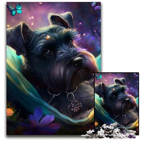 Puzzle für Erwachsene, 1000 Teile, wunderschönes Standardschnauzer-Puzzle, interaktives Familienspiel, Denksportaufgabe, Lernspielzeug, 50x75cm/19,68x29,52 Zoll Puzzle für Erwachsene, 1000 Teile, wunderschönes Standardschnauzer-Puzzle, interaktives Familienspiel, Denksportaufgabe, Lernspielzeug, 50x75cm/19,68x29,52 Zoll von RZFWJL