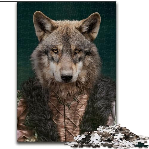 Puzzle für Erwachsene, 1000 Teile Der mittelalterliche Wolf aus Holz, anspruchsvolles Denkspiel für Teenager, unterhaltsames interaktives Spiel für die ganze Familie, 1000 Teile(50x75cm) von RZFWJL