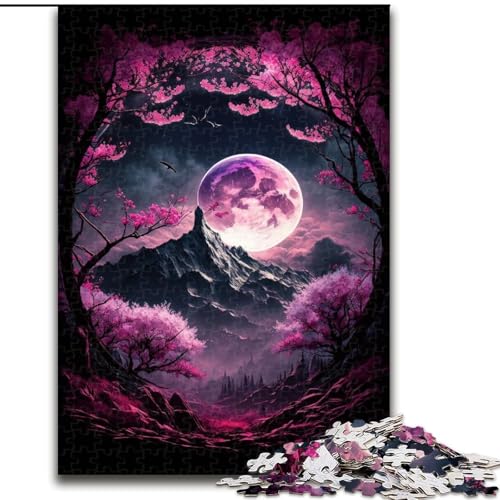 Puzzle für Erwachsene, 1000 japanische Landschafts-Neon-Puzzles aus Holz, entspannende Unterhaltung, Heimdekoration, 1000 Teile(50x75cm) von RZFWJL