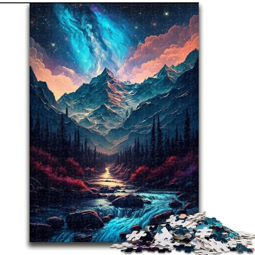 Puzzle für Erwachsene, 1000-teiliges Berglandschafts-Puzzle aus Pappe, Geburtstagsgeschenkidee, anspruchsvolles Denkspiel, 1000 Teile(26x38cm) von RZFWJL