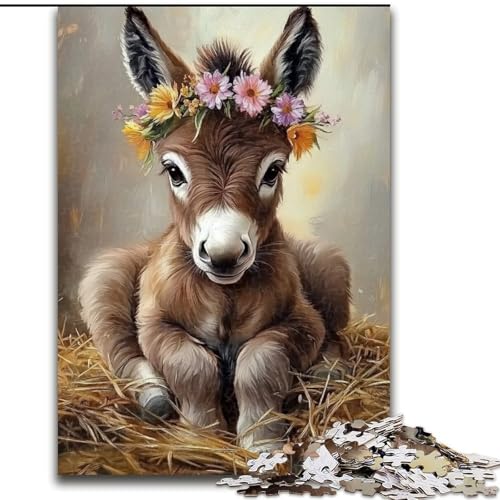 Puzzle für Erwachsene, 1000-teiliges Blumen-Esel-Puzzle, DIY-Dekoration, Gehirn-Herausforderung, für Erwachsene, Familie, 50x75cm Puzzle für Erwachsene, 1000-teiliges Blumen-Esel-Puzzle, DIY-Dekoration, Gehirn-Herausforderung, für Erwachsene, Familie, 50x75cm von RZFWJL