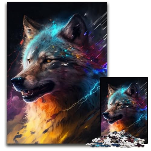Puzzle für Erwachsene, 1000-teiliges Fantasy-Wolf-Holzpuzzle, interaktives Familienspiel, DIY-Heimdekoration, Brain Challenge-Geschenk, 50x75cm/19,68x29,52 Zoll Puzzle für Erwachsene, 1000-teiliges Fantasy-Wolf-Holzpuzzle, interaktives Familienspiel, DIY-Heimdekoration, Brain Challenge-Geschenk, 50x75cm/19,68x29,52 Zoll von RZFWJL