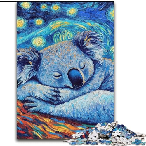 Puzzle für Erwachsene, 1000-teiliges Faultier-Nachthimmel-Puzzle aus Pappe, anspruchsvolles Denkspiel für Teenager, unterhaltsames interaktives Spiel für die ganze Familie, 1000 Teile(26x38cm) von RZFWJL